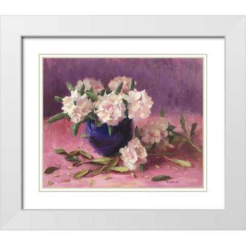 The Rhododendron White Modern Wood Framed Art Print with Double Matting by Strube, Ling