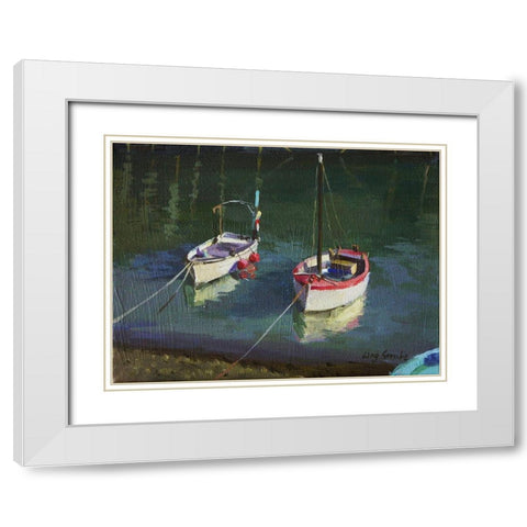 Reflexion White Modern Wood Framed Art Print with Double Matting by Strube, Ling
