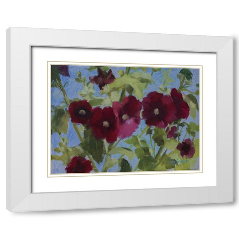 Stock Rose White Modern Wood Framed Art Print with Double Matting by Strube, Ling