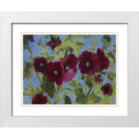 Stock Rose White Modern Wood Framed Art Print with Double Matting by Strube, Ling