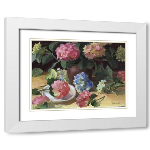 The Hydrangeas White Modern Wood Framed Art Print with Double Matting by Strube, Ling