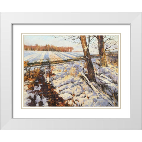 An Evening in Winter White Modern Wood Framed Art Print with Double Matting by Strube, Ling