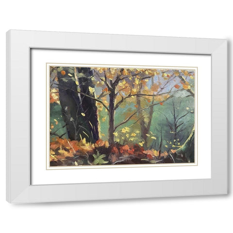 The Golden Light III White Modern Wood Framed Art Print with Double Matting by Strube, Ling