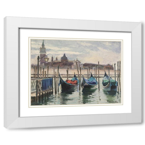 Venice at Noon White Modern Wood Framed Art Print with Double Matting by Strube, Ling