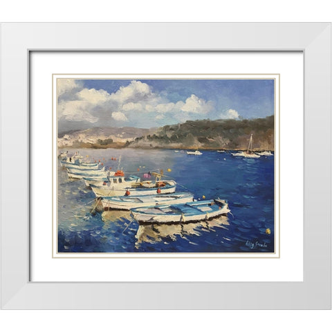 Italian Landscape II White Modern Wood Framed Art Print with Double Matting by Strube, Ling