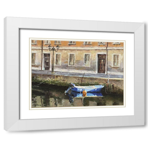Italian Landscape III White Modern Wood Framed Art Print with Double Matting by Strube, Ling