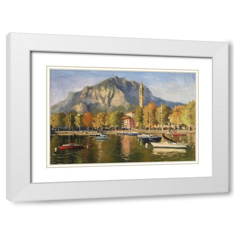 Lecco, Como Lake White Modern Wood Framed Art Print with Double Matting by Strube, Ling