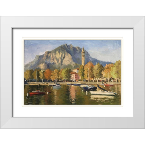 Lecco, Como Lake White Modern Wood Framed Art Print with Double Matting by Strube, Ling