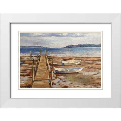 Sunset Glow in Denmark II White Modern Wood Framed Art Print with Double Matting by Strube, Ling