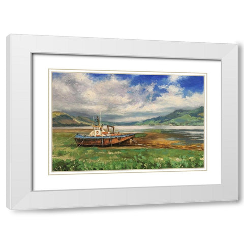 Scotland Landscape II White Modern Wood Framed Art Print with Double Matting by Strube, Ling