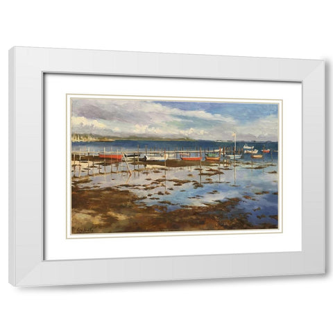 Sunset Glow in Denmark White Modern Wood Framed Art Print with Double Matting by Strube, Ling