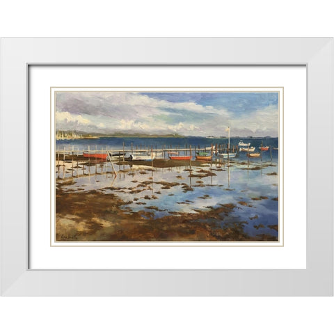 Sunset Glow in Denmark White Modern Wood Framed Art Print with Double Matting by Strube, Ling