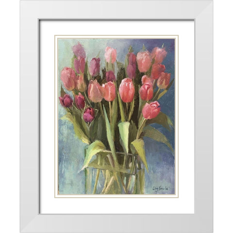 Spring Gift White Modern Wood Framed Art Print with Double Matting by Strube, Ling