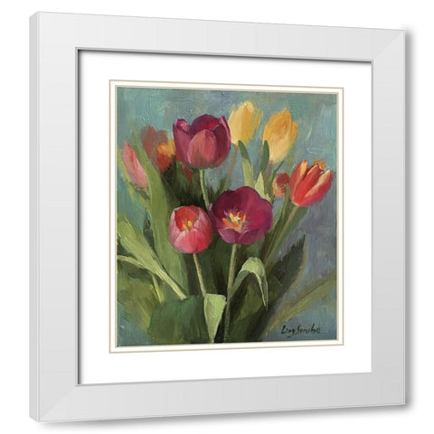 Hallo Spring White Modern Wood Framed Art Print with Double Matting by Strube, Ling