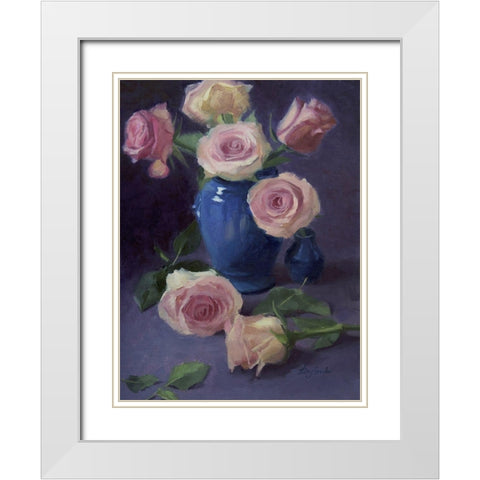 Anmut White Modern Wood Framed Art Print with Double Matting by Strube, Ling