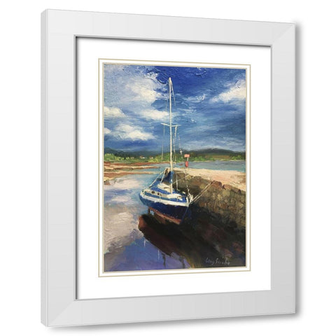 Boat in Scotland White Modern Wood Framed Art Print with Double Matting by Strube, Ling