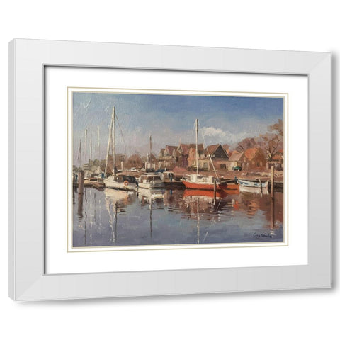 Netherlands Landscape I White Modern Wood Framed Art Print with Double Matting by Strube, Ling