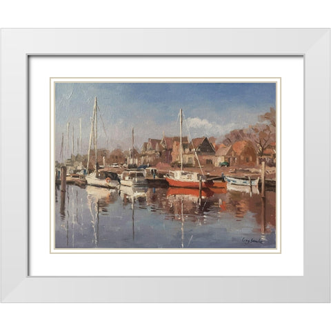 Netherlands Landscape I White Modern Wood Framed Art Print with Double Matting by Strube, Ling
