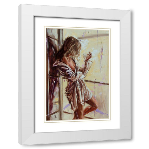 Good Morning White Modern Wood Framed Art Print with Double Matting by Luniak, Monika