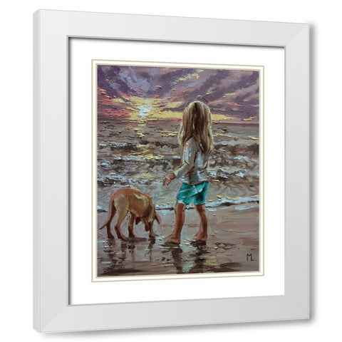 Sunrise White Modern Wood Framed Art Print with Double Matting by Luniak, Monika