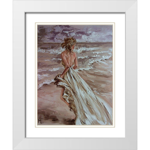 A Dream White Modern Wood Framed Art Print with Double Matting by Luniak, Monika