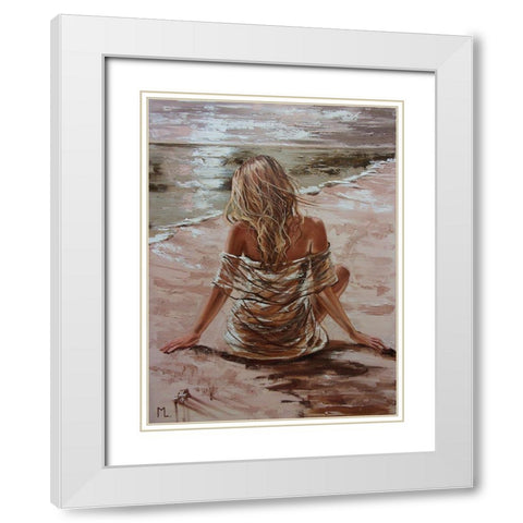 Silence II White Modern Wood Framed Art Print with Double Matting by Luniak, Monika