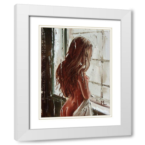 Where Are You? White Modern Wood Framed Art Print with Double Matting by Luniak, Monika