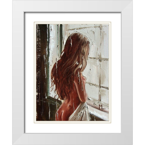 Where Are You? White Modern Wood Framed Art Print with Double Matting by Luniak, Monika