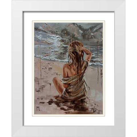 Lonely Time White Modern Wood Framed Art Print with Double Matting by Luniak, Monika