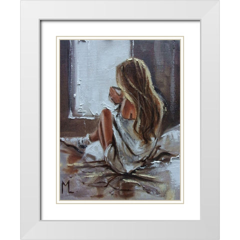 Breakfast Coffee White Modern Wood Framed Art Print with Double Matting by Luniak, Monika