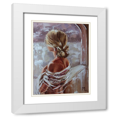 With hope White Modern Wood Framed Art Print with Double Matting by Luniak, Monika