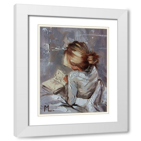 Nice Book White Modern Wood Framed Art Print with Double Matting by Luniak, Monika