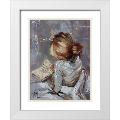 Nice Book White Modern Wood Framed Art Print with Double Matting by Luniak, Monika