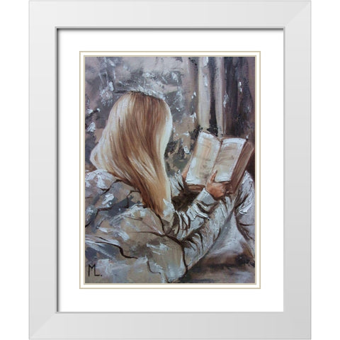 I Like Read Books White Modern Wood Framed Art Print with Double Matting by Luniak, Monika