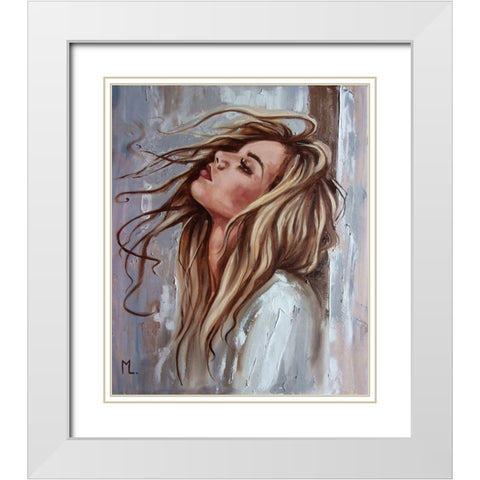 I Miss You White Modern Wood Framed Art Print with Double Matting by Luniak, Monika