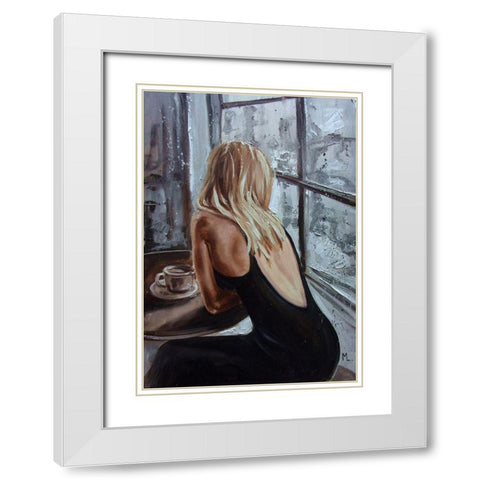 Little Black White Modern Wood Framed Art Print with Double Matting by Luniak, Monika