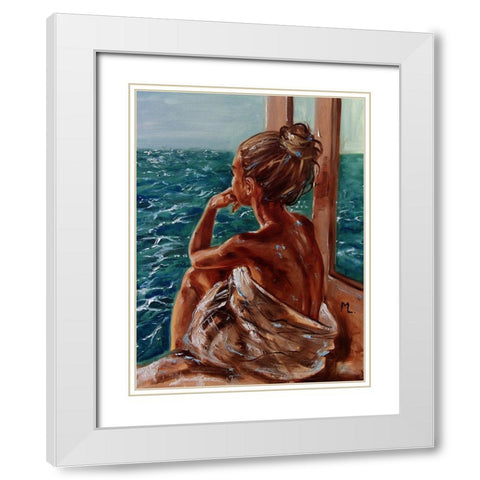 Reflections White Modern Wood Framed Art Print with Double Matting by Luniak, Monika