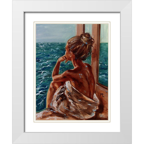 Reflections White Modern Wood Framed Art Print with Double Matting by Luniak, Monika