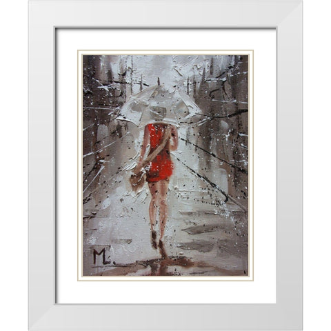 Rain Street Summer White Modern Wood Framed Art Print with Double Matting by Luniak, Monika