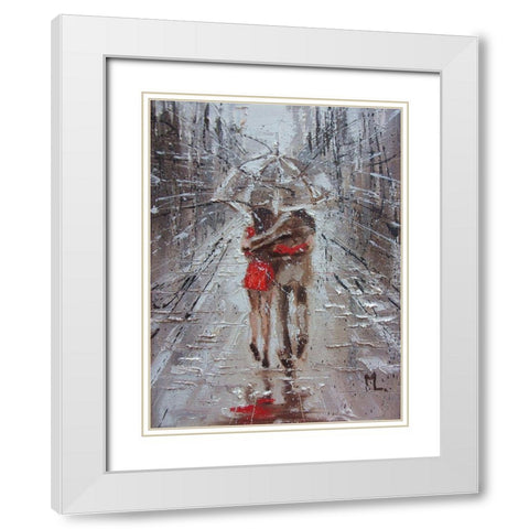 Our Street White Modern Wood Framed Art Print with Double Matting by Luniak, Monika