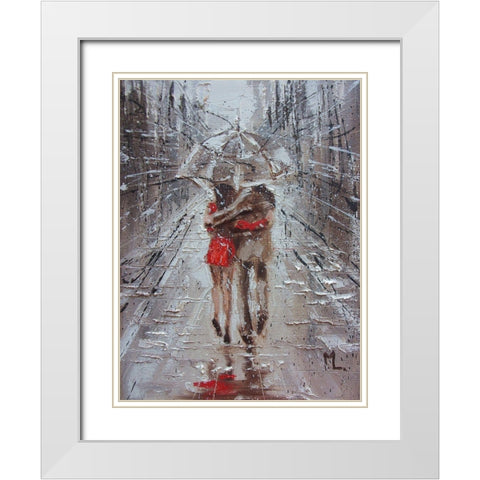 Our Street White Modern Wood Framed Art Print with Double Matting by Luniak, Monika