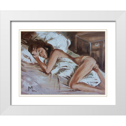 Sweet Dreams I White Modern Wood Framed Art Print with Double Matting by Luniak, Monika