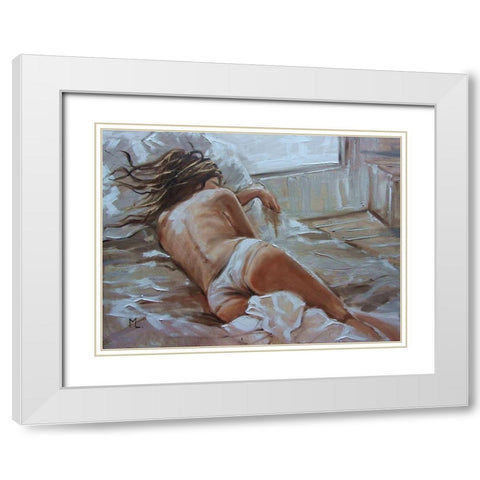 Sweet Dreams II White Modern Wood Framed Art Print with Double Matting by Luniak, Monika