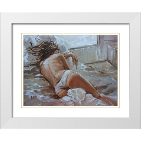 Sweet Dreams II White Modern Wood Framed Art Print with Double Matting by Luniak, Monika