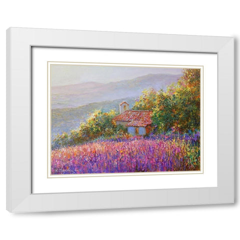 Morning Light in Provence White Modern Wood Framed Art Print with Double Matting by Obuchovsky, Yury