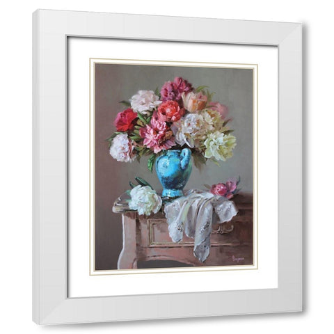 Tender Scent White Modern Wood Framed Art Print with Double Matting by Rogozina, Svetlana