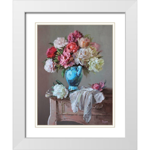 Tender Scent White Modern Wood Framed Art Print with Double Matting by Rogozina, Svetlana