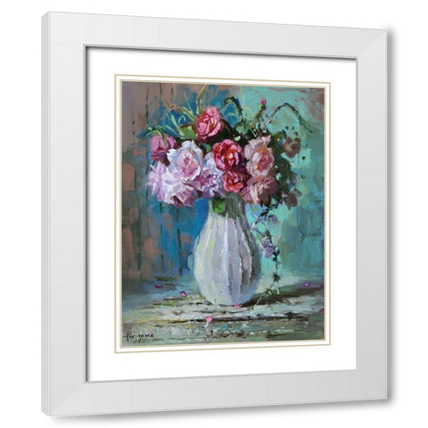 Aromat Bouquet White Modern Wood Framed Art Print with Double Matting by Rogozina, Svetlana