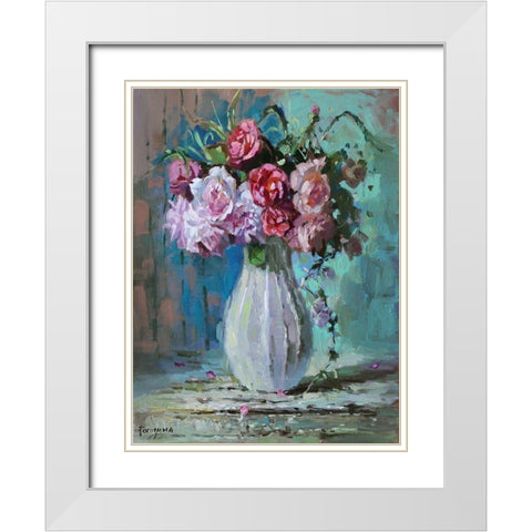 Aromat Bouquet White Modern Wood Framed Art Print with Double Matting by Rogozina, Svetlana