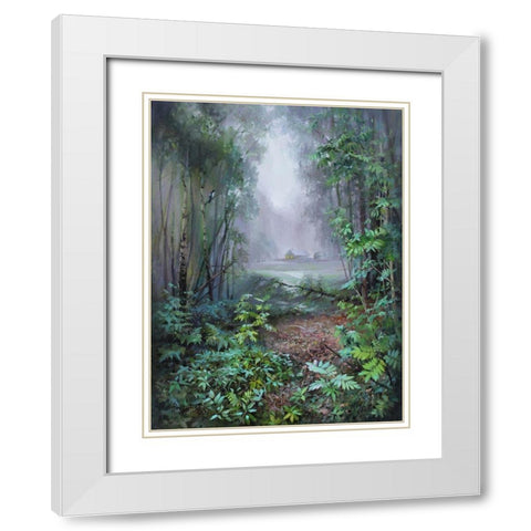 Owergrown Road White Modern Wood Framed Art Print with Double Matting by Rogozina, Svetlana
